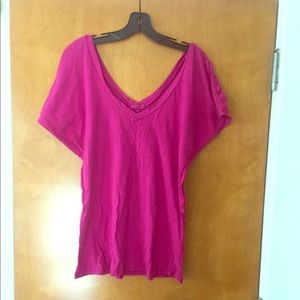Super Soft Fushia cotton V Neck Tee